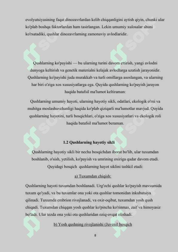 QUSHLARNING MIGRATSIYSI KURS ISHI 8