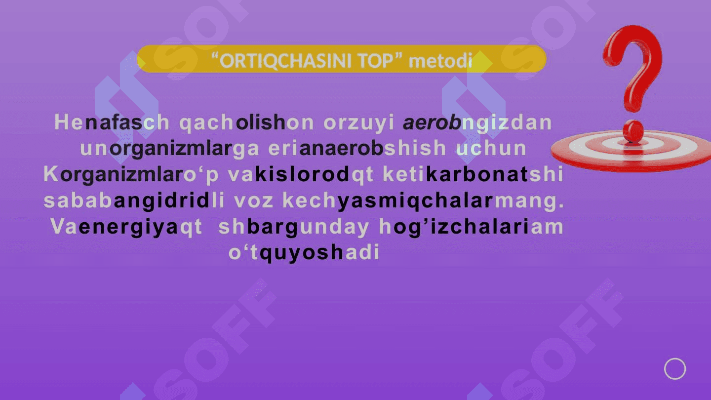 Odam va hayvonlarning nafas olishi. 4