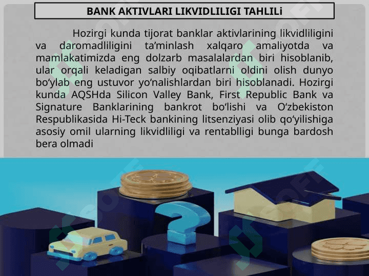 BANK AKTIVLARI DAROMADLILIGI VA RISKLILIGI DARAJASI BÒYICHA TAHLIL QILISH 4