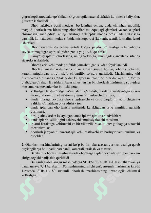 Iplarni oxorlash. 2