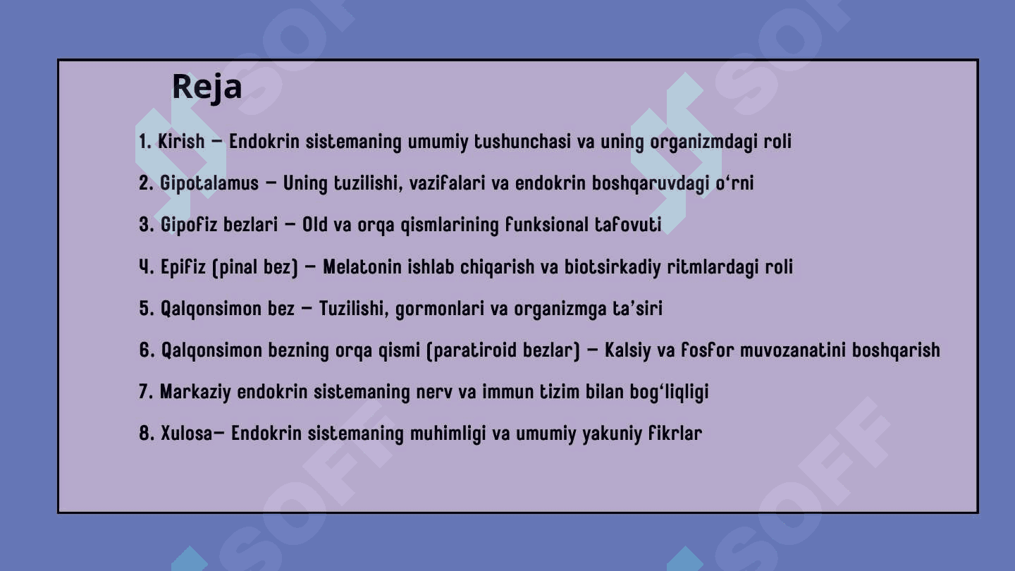 Endokrin sistemasi. Markaziy endokrin a'zolar 2