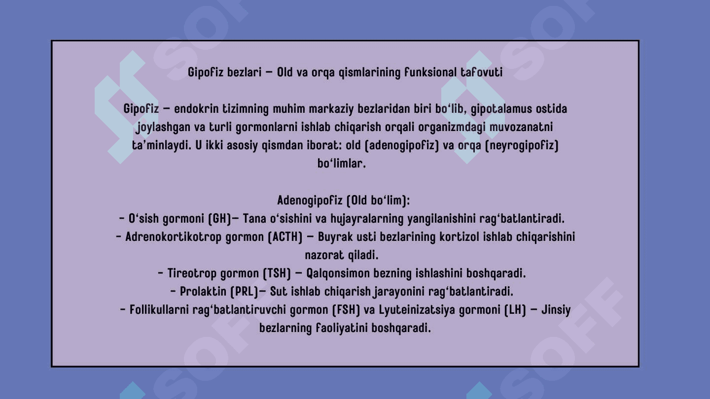 Endokrin sistemasi. Markaziy endokrin a'zolar 7