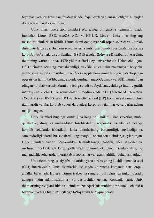 Unix oilasi operatsion tizimlarining terminallari 6