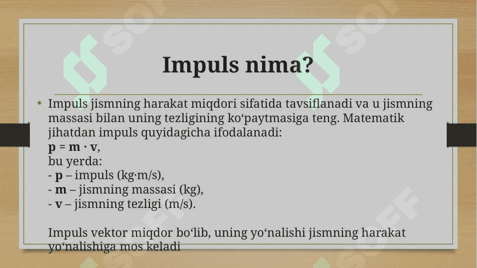 Impulsning saqlanish qonuni 4