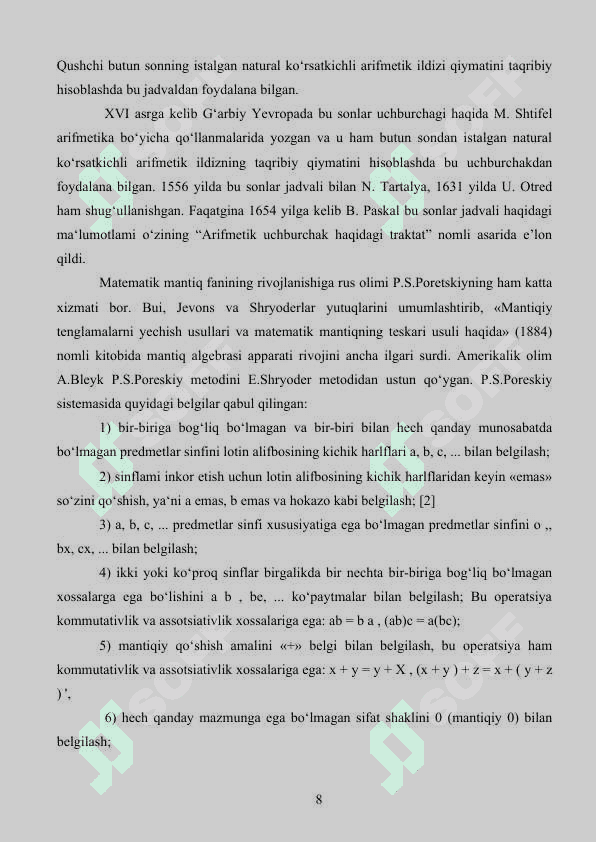 Munosabatlar (Unar va Binar) va ular ustida amallar 7
