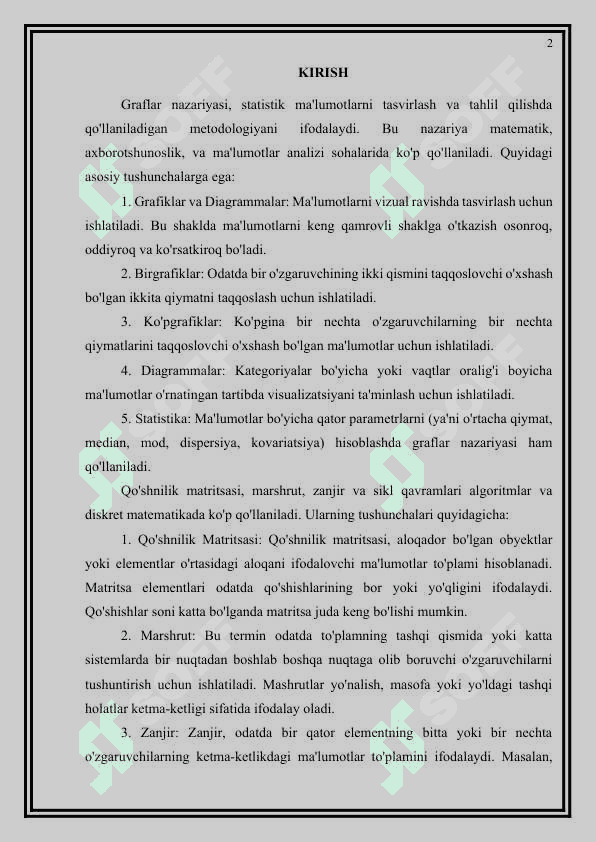Yo'l, zanjir, sikl. Eyler va Gamilton graflari. 2