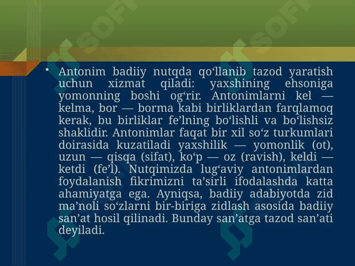 Antonim sozlar 4