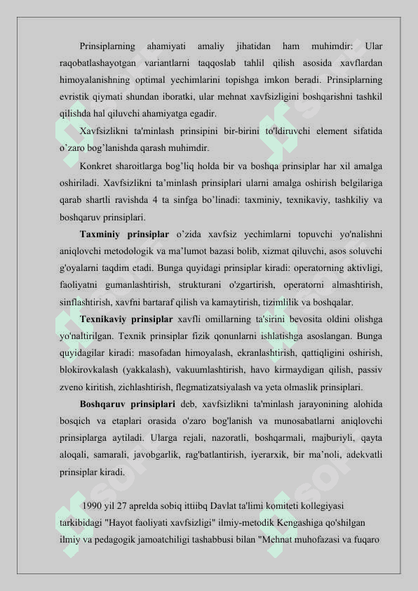 Hayot faoliyati xavfsizligi fanining bugungi kundagi ahamiyati 3