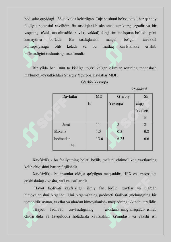 Hayot faoliyati xavfsizligi fanining bugungi kundagi ahamiyati 7