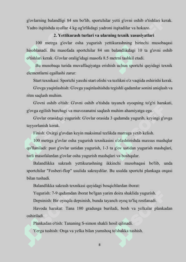 Yengil atletika yettikurash. 8