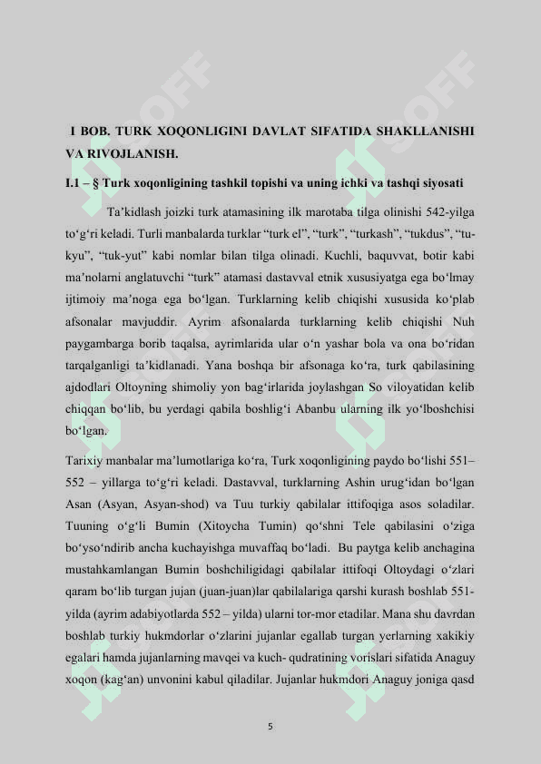 TURK XOQONLIGINI kurs ishi 5