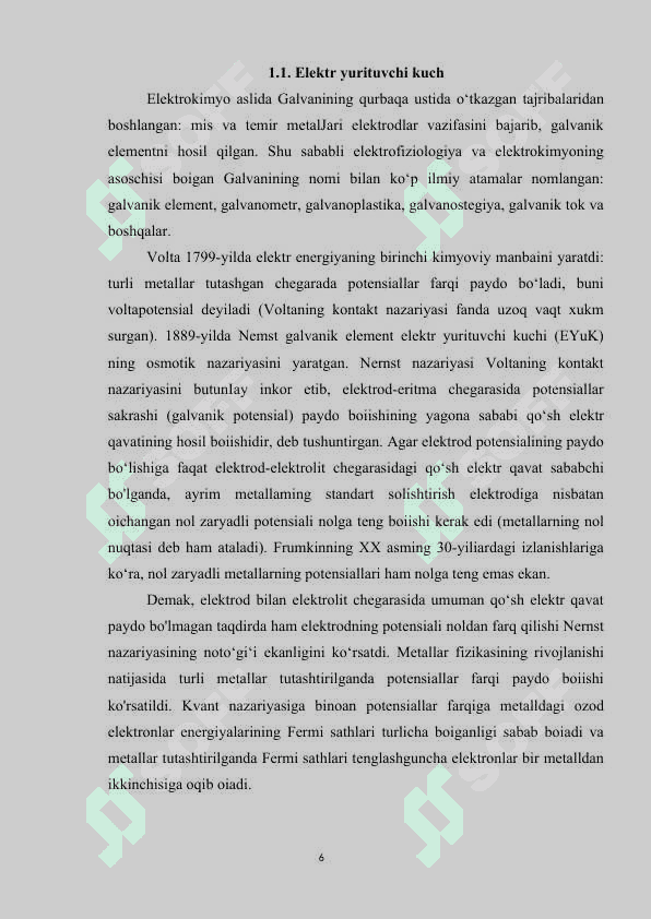 Galvanik elementlar eletr yurituvchi kuchi va uni aniqlash usullari 5