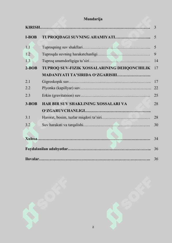 TUPROQNING SUV HOSSALLARI 2