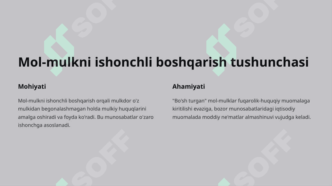 Mol-mulkni ishonchli boshqarish 2