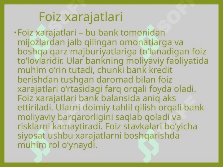 Bank Harajatlari hisobi 7
