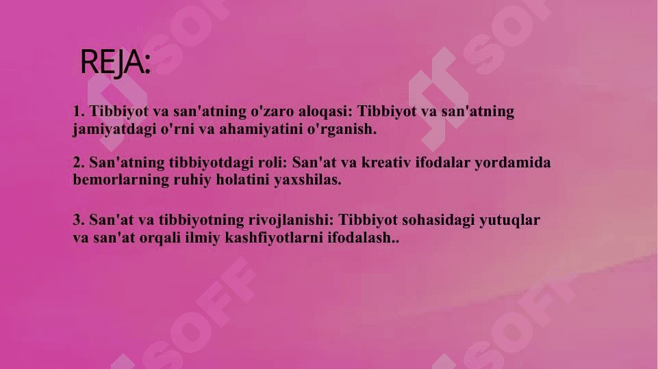 Medisina va sanat. 2
