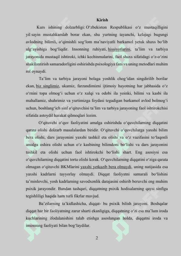 Diqqat potologiyasi 2