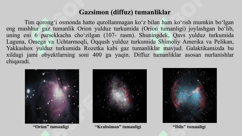 Diffuz va Chang Tumanliklar 8