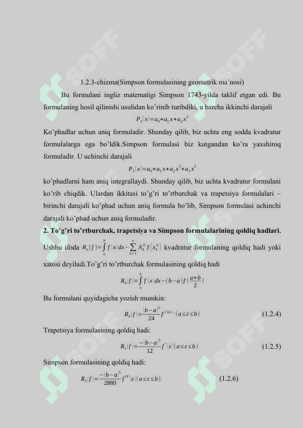 GAUSS TIPIDAGI KVADRATUR FORMULALAR. KURS ISHI 8