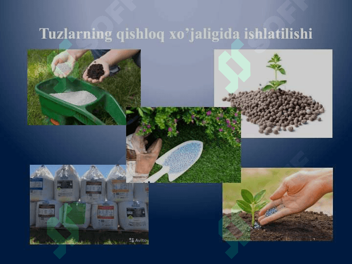 Eng muhim tuzlarning ishlatilishi 5