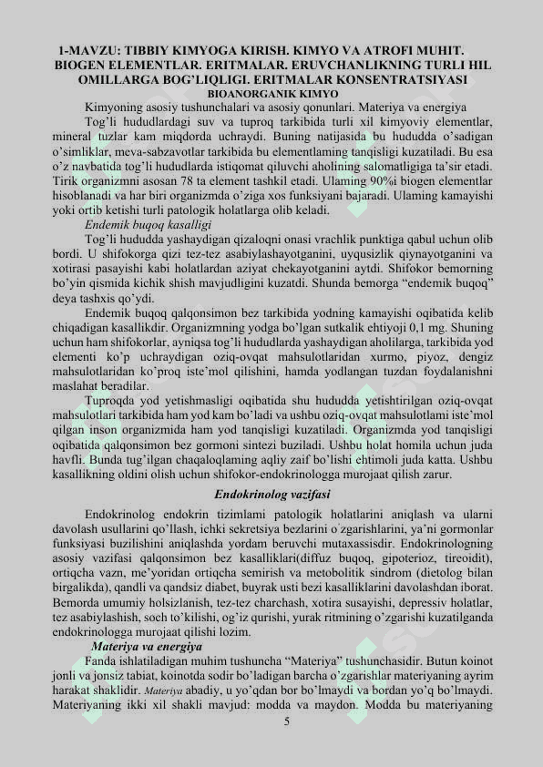 Tibbiy kimyo majmua 5