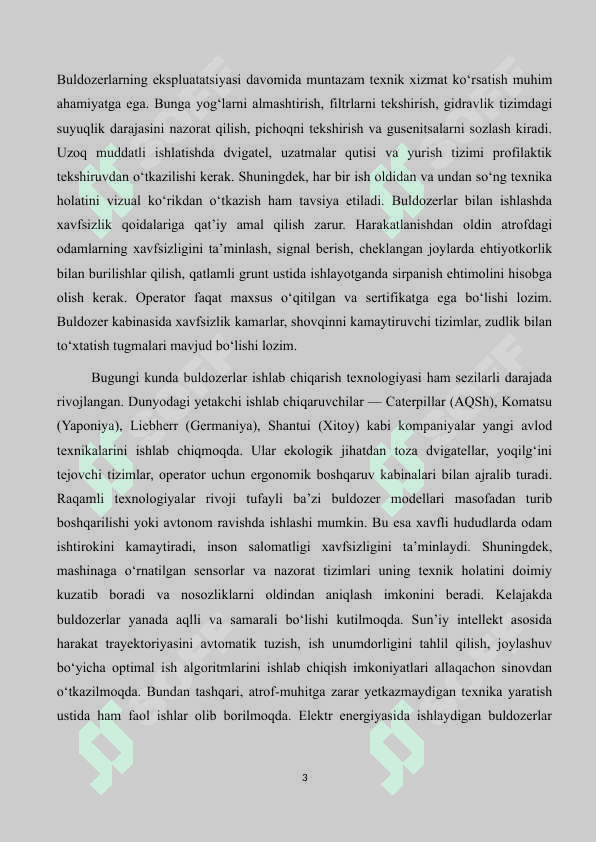 Buldozer va skreperlar. 3