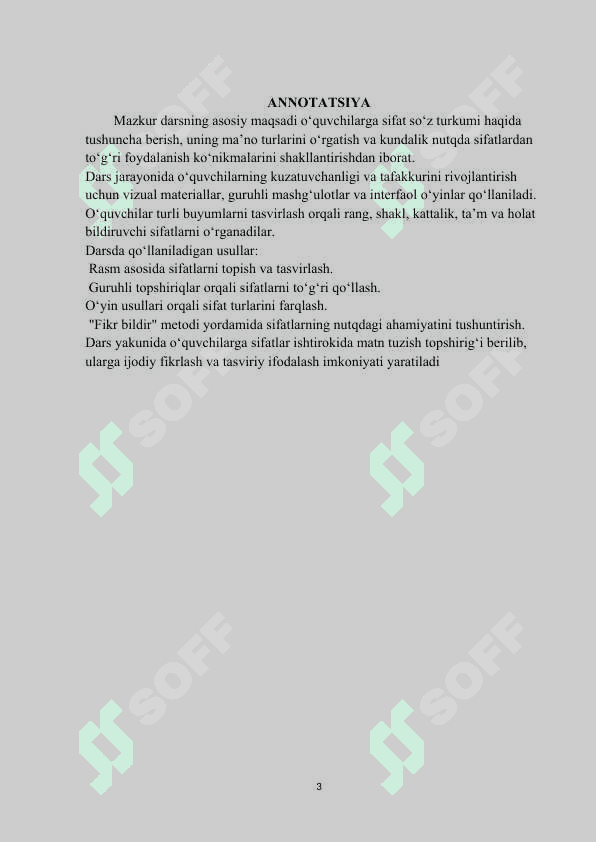 Sifatning ma'no turlari dars ishlanmasi (mikrodars) 3