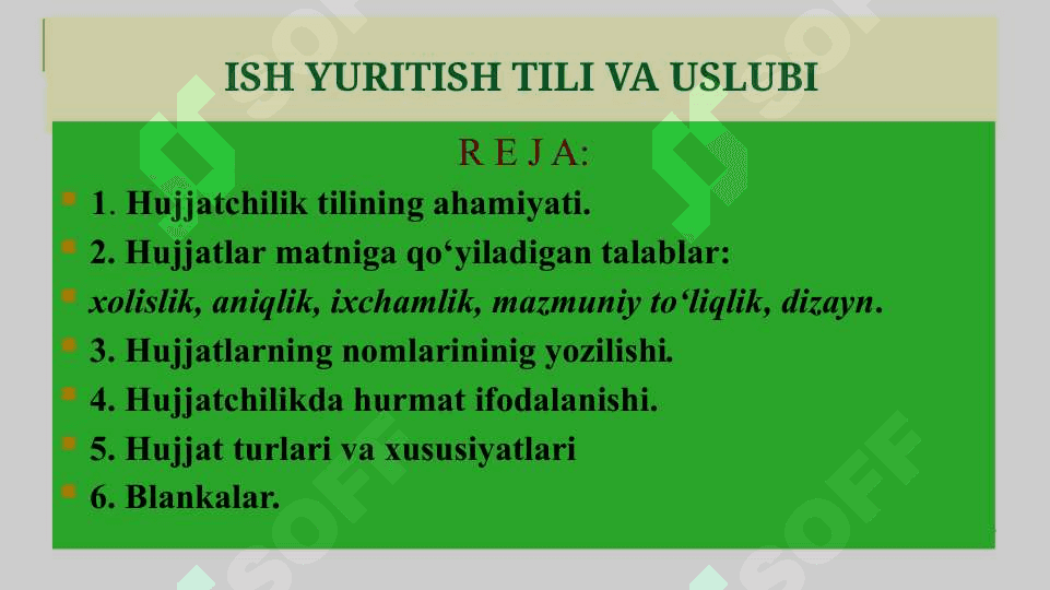 Ish yuritish tili va uslubi 2