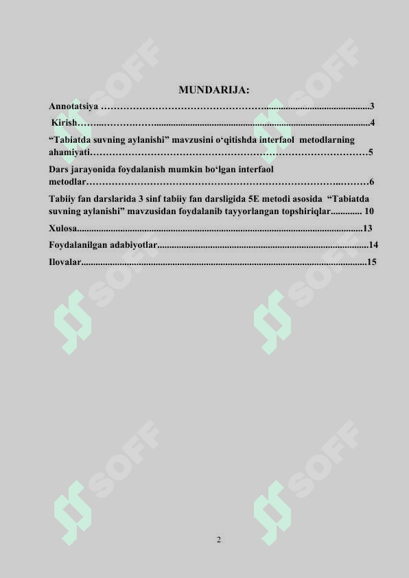 "Tabiatda suvning aylanishi" MIKRODARS dars ishlanma 2