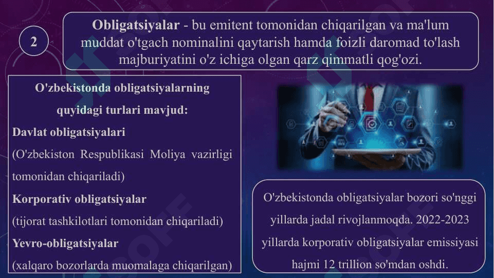 Aksiya va obligatsiyalar daromadlari va ularni tahlili nomli 17 betlik taqdimot 3