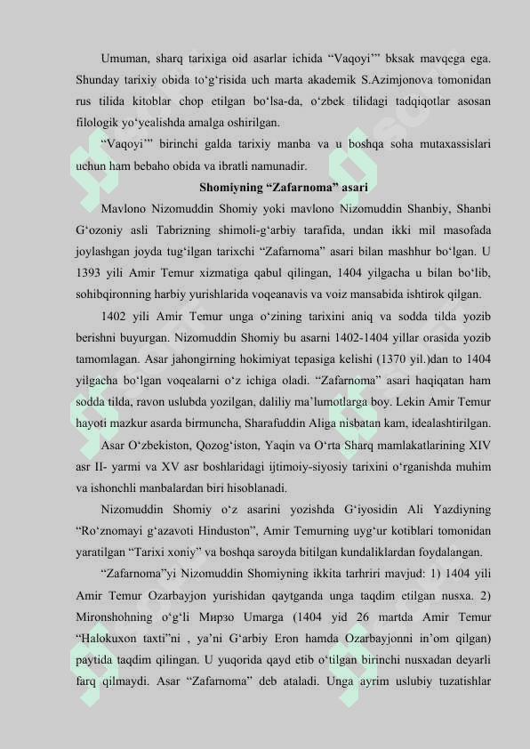 Amir Temur va Temuriylar davri yozma manbalarida O’rta Osiyo 7