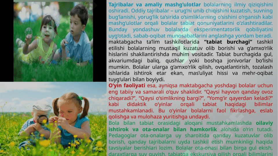 Bolalarni tabiat bilan tanishtirish maqsadi teXnalogyasi va usullari  t.pptx 6