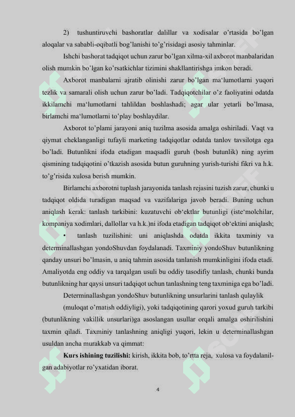 TURIZM XIZMATLARIDA MARKETING TADQIQORLARINI AMALGA OSHIRISH JARAYONLARI.docx 3