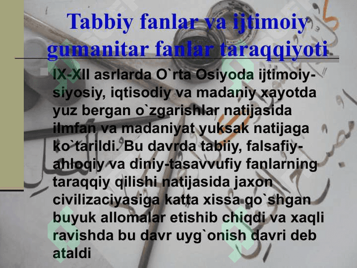 O`rta Osiyoda uyg`onish davri 3