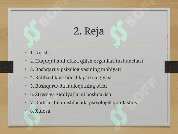 HUQUQNI MUHOFAZA QILISH ORGANIDA BOSHQARUV PSIXOLOGIYASI.Huquqni muhofaza qilish organlari tushunchasi 2