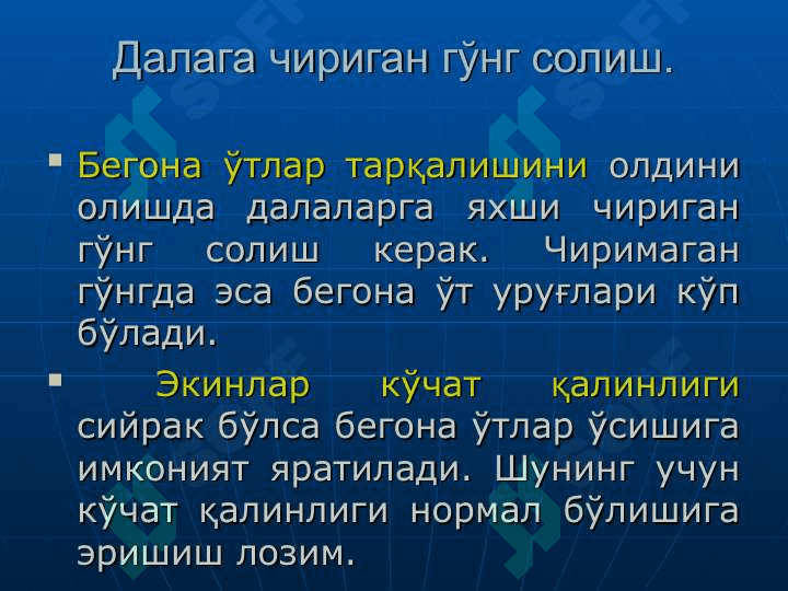 БЕГОНА ЎТЛАРГА ҚАРШИ КУРАШ ЧОРАЛАРИ 5