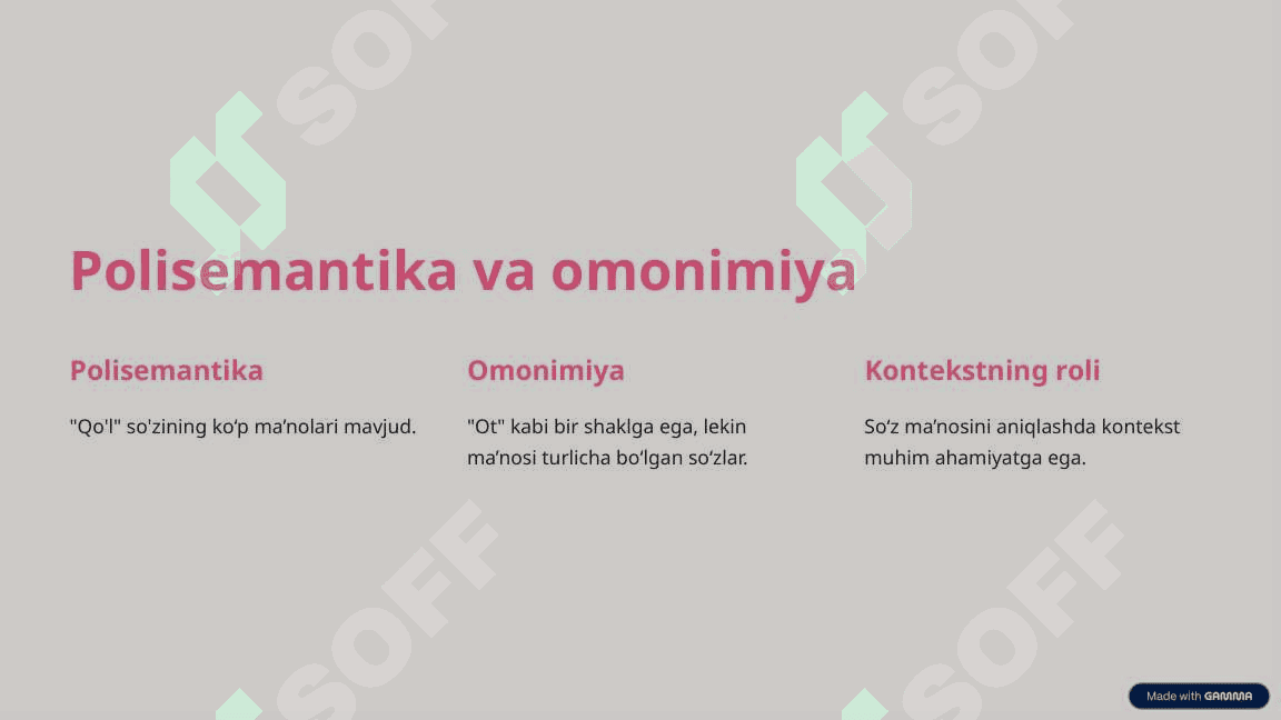 Leksemalarning shakl va ma'no munosabati 4