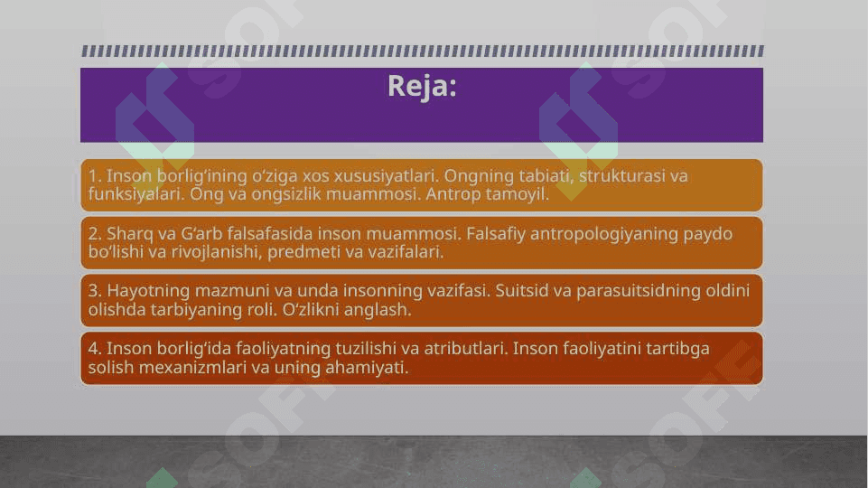 Inson falsafasi.  (antropologiya ) 2
