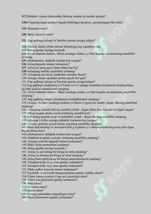 Falsafa savollar 4