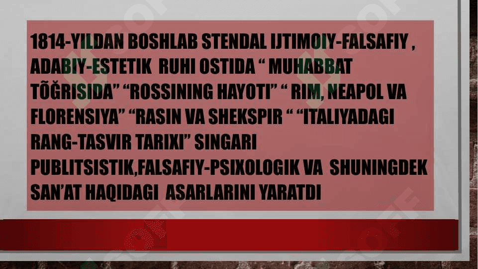 Stendalning “qizil va qora”asarida obrazlar olami “ 4