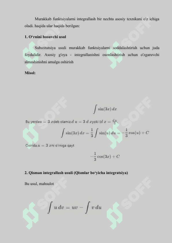Trgonametirik funksiyalarni Integrallash 4
