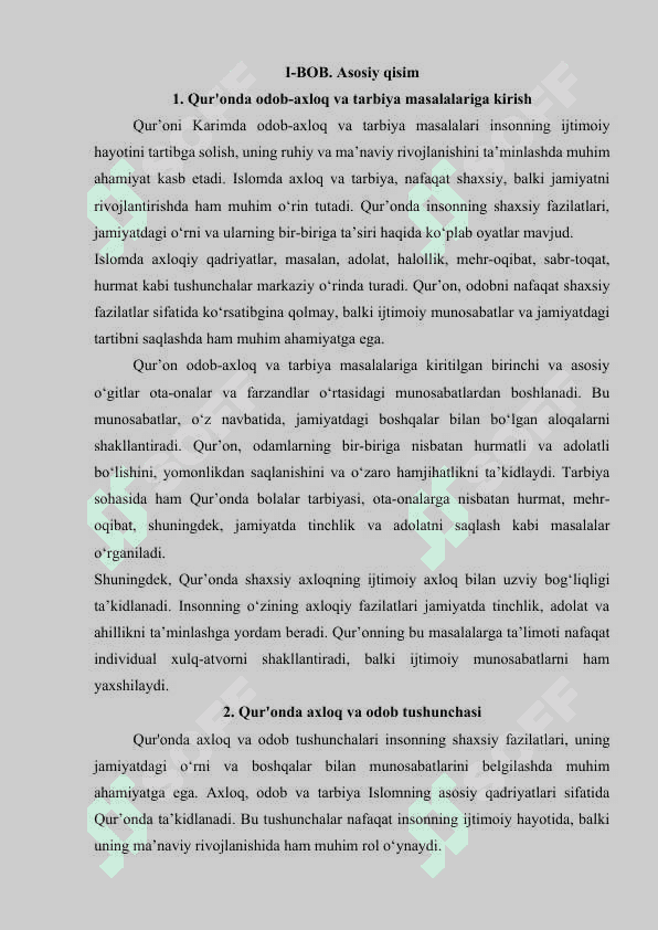 Qur’oni Karimda odob-axloq va tarbiya masalalari 3