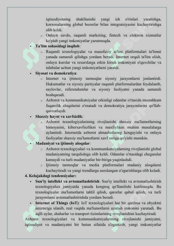 Axborototlashgan jamiyat taraqiyotida axborot oqimining kuchayishi va muammolari 7