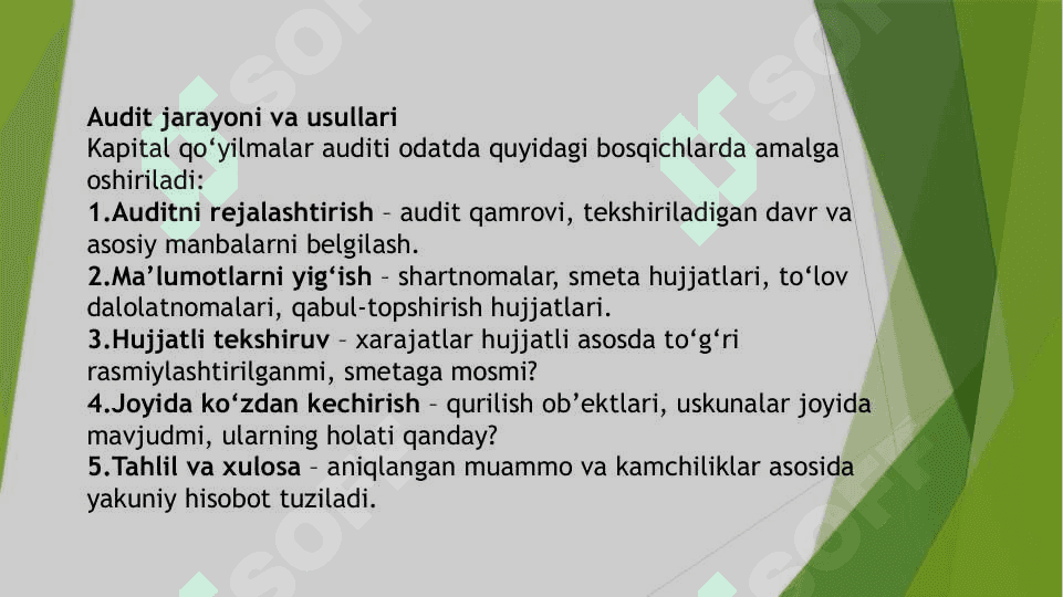Moliyaviy investitsiyalar auditi. 6