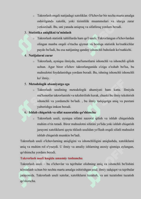 Takrorlash usuli 2
