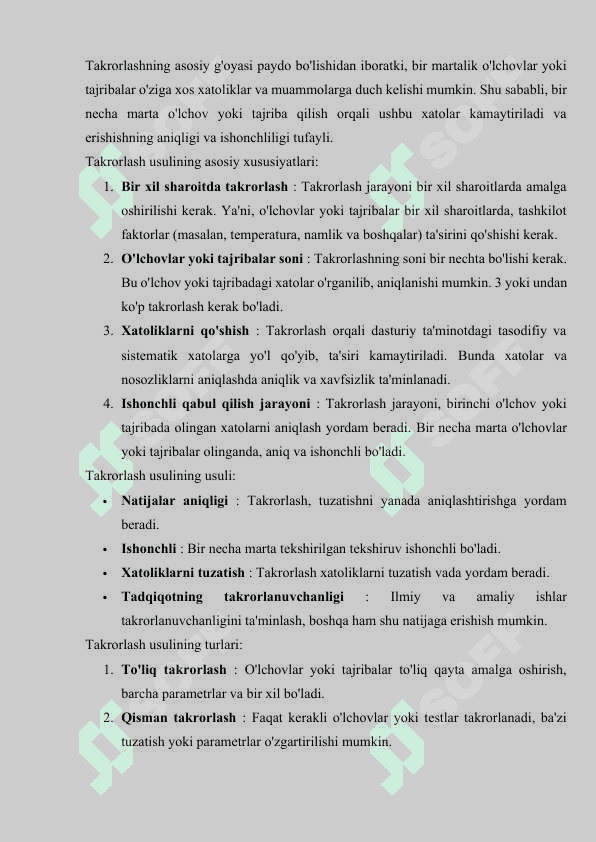 Takrorlash usuli 3
