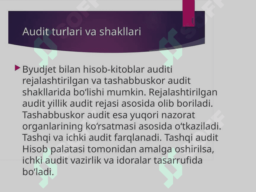 Byudjet bilan hisob-kitoblar auditi 5