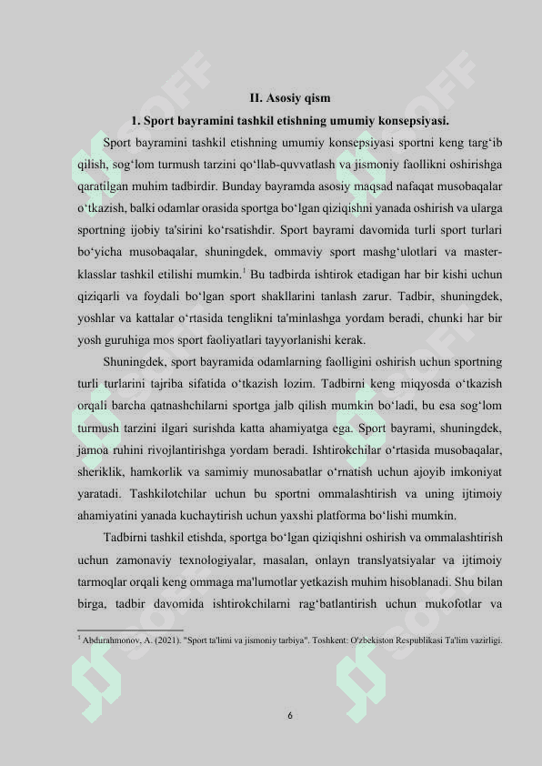 Umumta’lim muassasalarida sport bayramlarini tashkil qilish va o‘tkazish 6