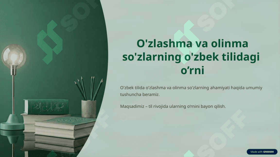 O'zlashma va olinma so'zlarning o'zbek tilidagi o’rni 2