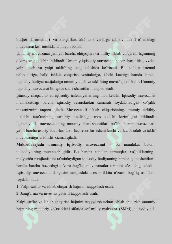 Milliy iqtisodiyotning muvozanati va nisbatlari 8